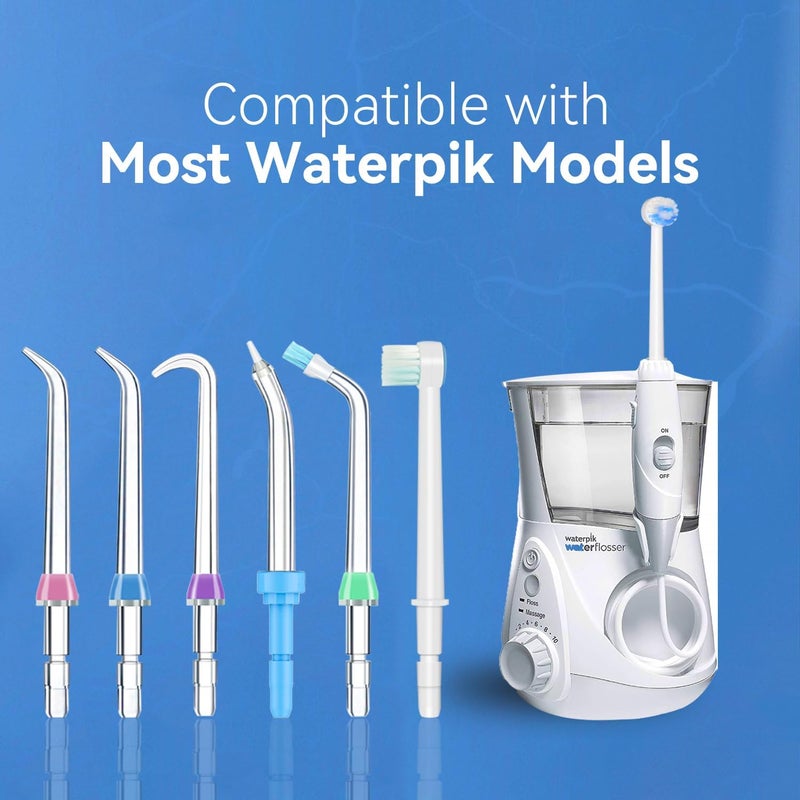 Hwxtoxy Replacement Tips for Waterpik, Water Flosser Replacement Heads Parts for Waterpik Oral Irrigator, 6 Tips Different & Storage Case Bundle - Image 3